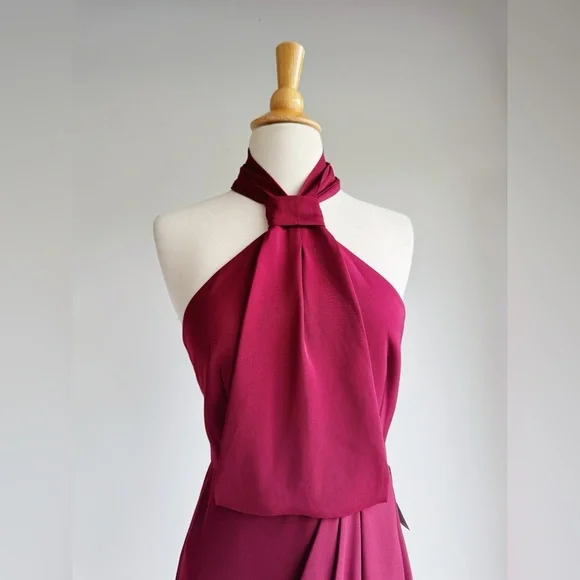 shona joy burgundy dress Burgundy Velvet Bandeau Maxi Dress  self-portrait-US